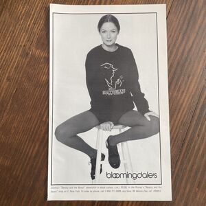 Bloomingdale Beauty & Beast Theater Sweatshirt  AD 1990s Vintage Print Ad